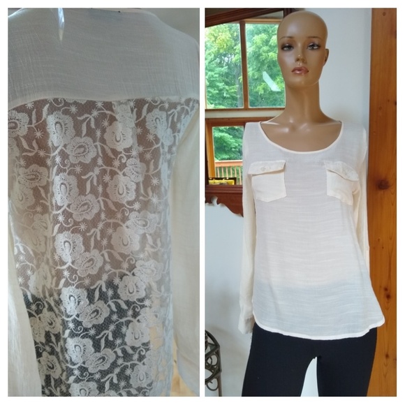 mine Tops - 🏷️Sale🏷️Mine. Med. gauzy,lace backside new.